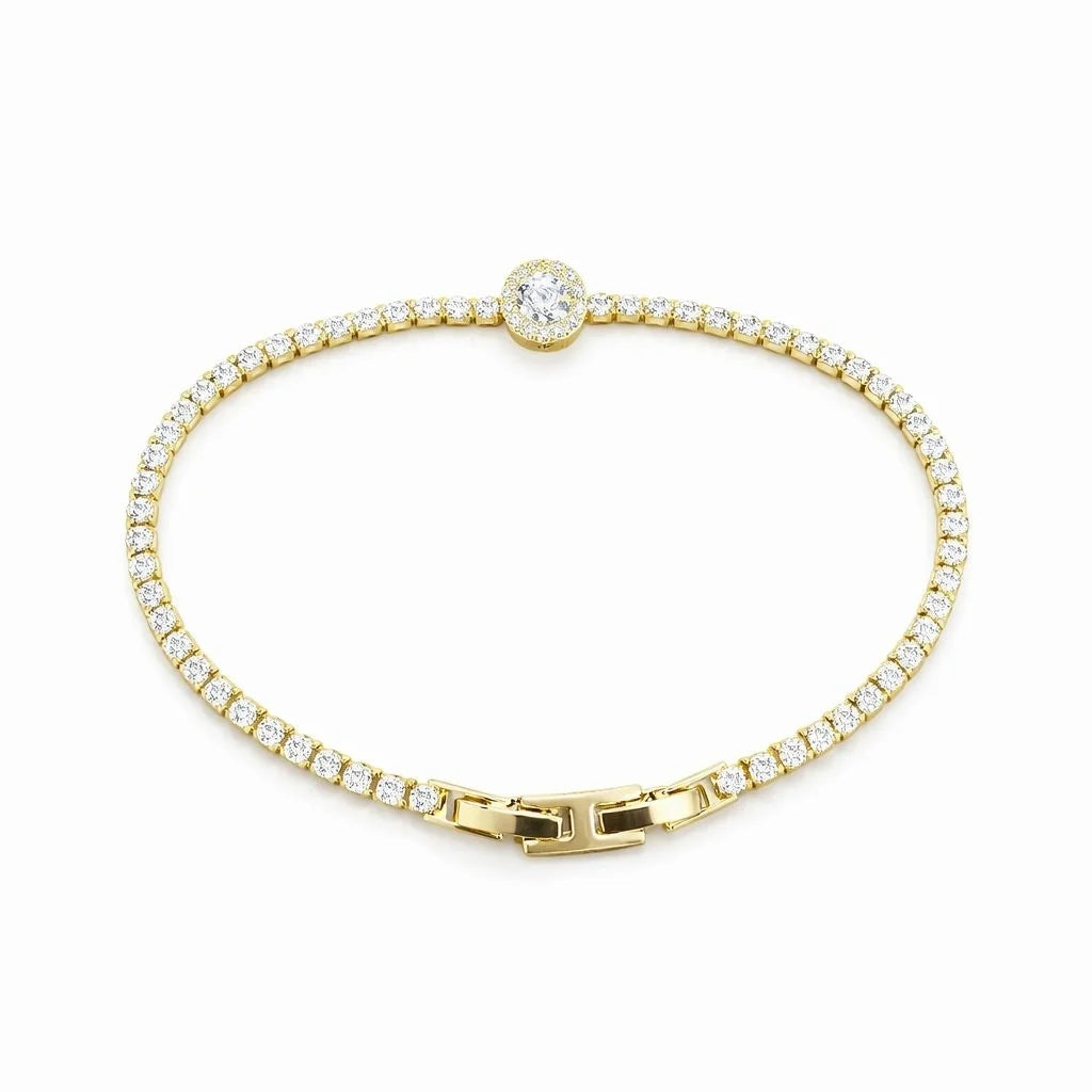 Aranyozott karkötő Swarovski kristályokkal